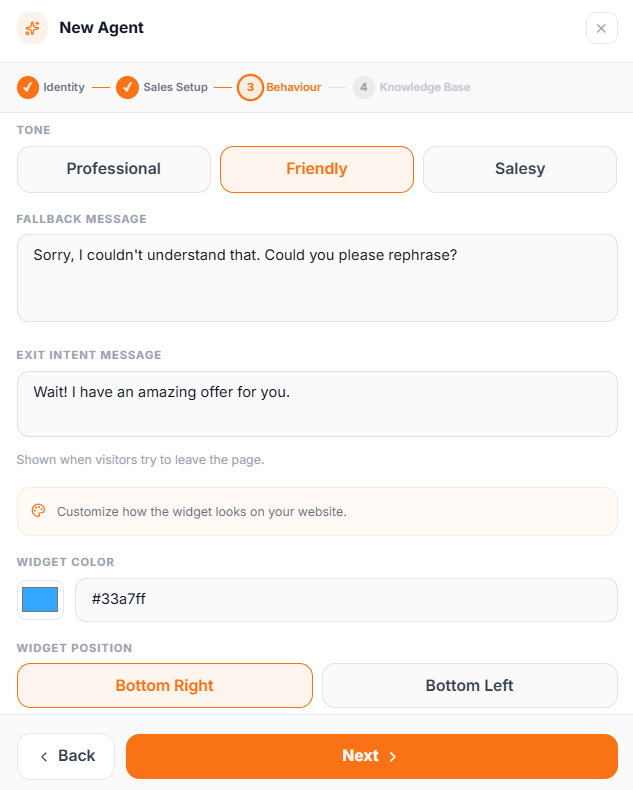 XenorAI agent behaviour setup
